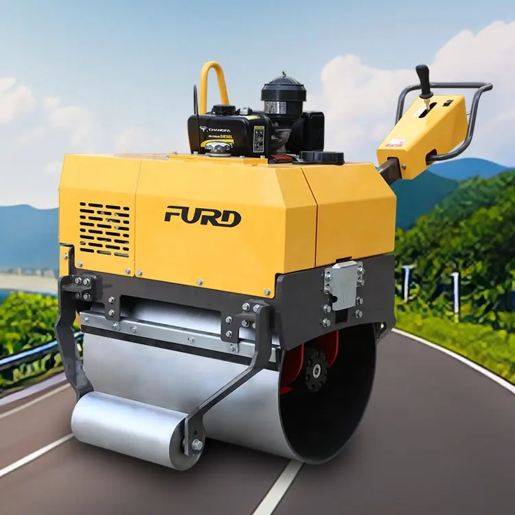 Hand push construction handheld vibrating 500kg hand electric road tire roller roller for road