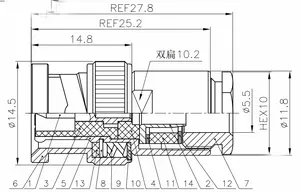 Buona prestazione 50ohm BNC connettore cinque pezzi per RG58 RG142 cavo connettore maschio BNC