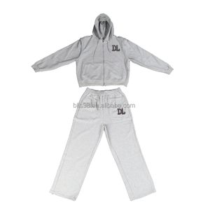 Conjunto de Sudadera con Capucha y Pantalones Deportivos Personalizados para Hombre, Logotipo DL Bordado, Color Sólido, Ropa Casual de Calle, para Otoño, 100% Algodón, Felpa Francesa - Product Image 6