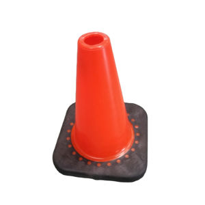 12 אינץ 'פלואורסנטי תפוז pvc קונוסים שלט בטיחות תנועה קטן עבור כביש גמיש עם בסיס שחור עמיד - Product Image 1