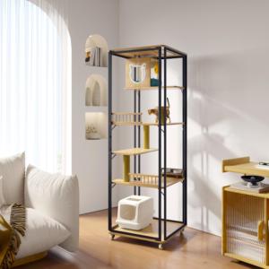 Villa mobile personnalisée à plusieurs étages mobilier durable pour animaux de compagnie avec motif animal <span class=keywords><strong>en</strong></span> bois massif fabriqué <span class=keywords><strong>en</strong></span> métal pour <span class=keywords><strong>lapin</strong></span> vivant - Product Image 2