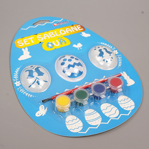 Modelli di modello in materiale plastico da 4 colori pittura a forma di uovo di pasqua set per giocattoli per bambini - Product Image 3