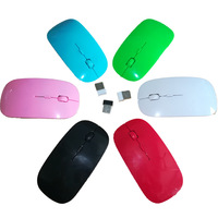 Mouse Komputer Nirkabel Optik USB Baru 2.4G Penerima Mouse Super Tipis untuk PC Laptop