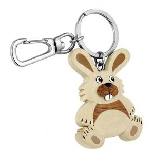 Llavero de madera con diseño de conejo, venta de unidad individual, sin caja incluida - Product Image 1