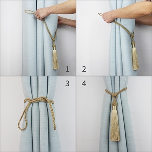 Nouvelle tendance : Attache de <span class=keywords><strong>rideau</strong></span> magnétique de style simple avec cordon à pompon <span class=keywords><strong>pour</strong></span> accessoires de rideaux de fenêtre domestiques - Product Image 2