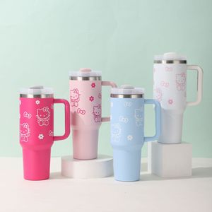 40Oz Tuimelaar Met Handvat Dubbelwandige Vacuümkolf Met Stro En Deksel Vacuüm Metalen Beker Reizen Koffiemok - Product Image 5