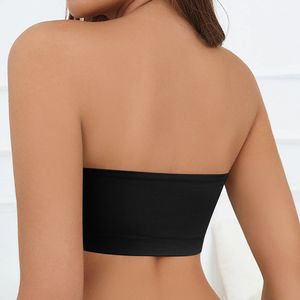 Women Strapless Padded Seamless Side Button Cross Bandage <b>Bra</b> Comfortable <b>Smooth</b> Underwear Back Wrap <b>Bra</b> - Product Image 5