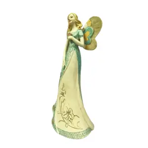 Europese Hars Standbeeld Bloem Fairy Meisje Crystal Wings Angel Religieuze Beelden Katholieke Fabriek
