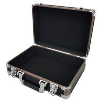 Mallette de transport en aluminium noir avec finition bronze Boîte de rangement pour caméra de voyage OEM personnalisable