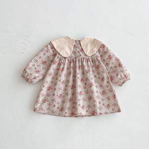 Recién llegado, vestidos de flores Vintage para niñas pequeñas, vestido de cuello bordado para niños pequeños, <span class=keywords><strong>ropa</strong></span> de otoño para niños - Product Image 2