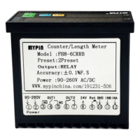 Codificador Incremental MYPIN FH8-6CRNB, Contador Digital Programable con Entrada, Pantalla LCD de 6 Dígitos, Plástico, Alimentación de 220V CA para Uso Industrial