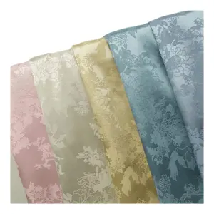 Tissu fournisseur Floral Design Textiles100 % Polyester tissé brocart Satin Jacquard tissu pour robe