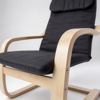 Fauteuil individuel moderne et minimaliste en bois massif, confortable et robuste, pour salon