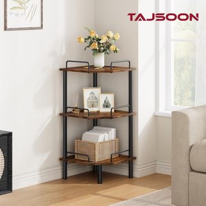 Étagère d'angle industrielle multifonctionnelle à trois niveaux, étagère de présentation verticale pour chambre, salon, bureau, cuisine - Product Image 4