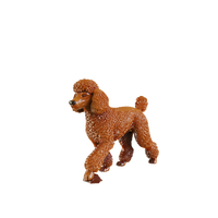 Sculpture de chien caniche en résine marron brillante personnalisée en gros, décoration de table basse moderne pour salon, figurine d'animal réaliste