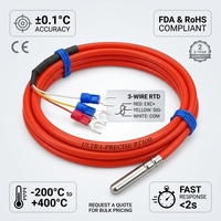 Sonde de température électrique en acier inoxydable Yiyan, capteur de température RTD Pt100, thermocouple de type K, housse de protection en silicone, garantie 1 an
