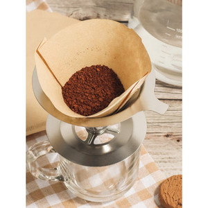 ที่กรองกาแฟสีน้ำตาลสำหรับ2-4แก้วสะดวกสำหรับใช้ในครัว - Product Image 1