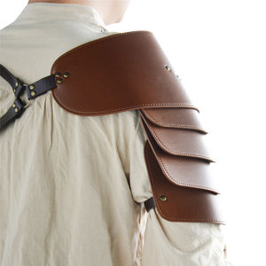 Larp kostüm gotik Pauldrons göğüs kemeri ortaçağ Viking gladyatör şövalye Samurai Steampunk deri omuz zırh - Product Image 3