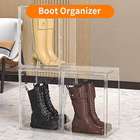 Boîte de rangement transparente épaisse de haute qualité, boîte à chaussures en plastique transparente, armoire, organisateur de chaussures empilable en acrylique