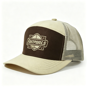 Multi-Panel Mesh Back Trucker Baseball <b>Cap</b> with Custom Embroidery Logo, Unisex Sports <b>Hat</b> - Product Image 1