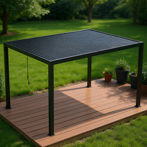 Aluminum Frame Steel <b>Louvers</b> 10x13Ft <b>Pergola</b> Canopy Outdoor Gazebo Minimalist Design Corrosion Resistant - Product Image 2