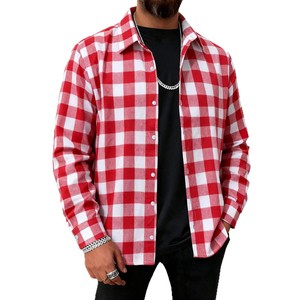 Chemises en flanelle en polyester et élasthanne à la vente chaude, épaisses, 280 g/m², étiquettes personnalisées, boutons, vente en gros - Product Image 5