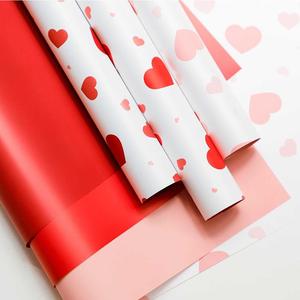 Mới đến trái tim màu đỏ mô hình không thấm nước hoàn toàn đục nhựa giấy gói cho người bán hoa ngày của mẹ - Product Image 5