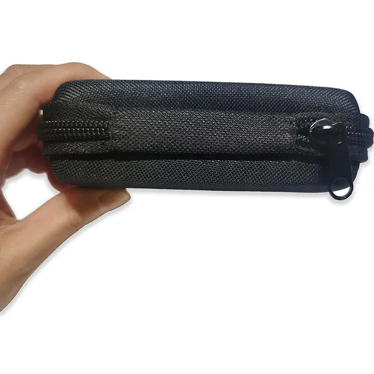Wholesale factory direct sales black 600d polyester surface mini small zipper eva portable zipper hard case