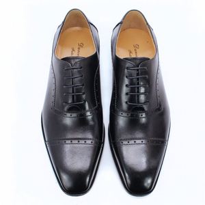 XuanWu A636 – Chaussures Richelieu classiques pour hommes, en cuir véritable fait main, style britannique, décontractées et habillées, à bout fermé, isolantes et massantes - Product Image 6