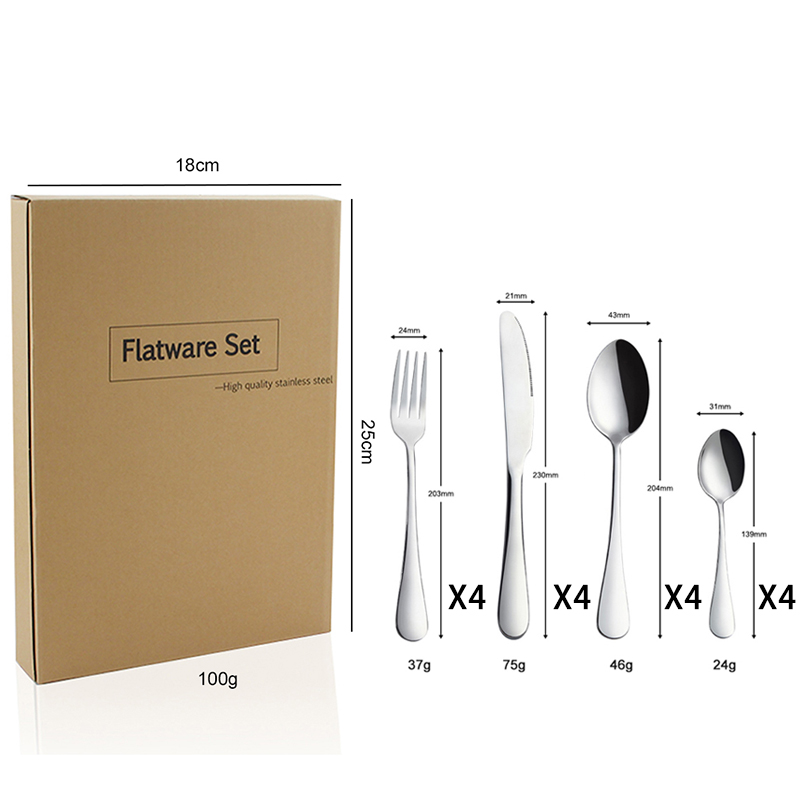 Plata 16 piezas + caja de papel