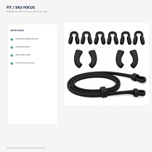 Kit de Correas de Silicona Antideslizantes <span class=keywords><strong>para</strong></span> Auriculares, <span class=keywords><strong>para</strong></span> Gafas Inteligentes Meta Ray-Ban <span class=keywords><strong>Oakley</strong></span> Vanguard HSTN Gen 2 - Product Image 3