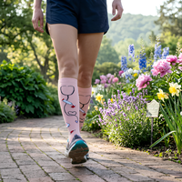 Chaussettes de compression graduée 15-20 mmHg, chaussettes de compression mi-hautes, chaussettes de course à pied