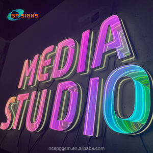 Shengpeng กระจกนีออนหลายชั้นกลางแจ้งติดสัญลักษณ์, กระจกอินฟินิตี้ไฟ LED สัญลักษณ์ตัวอักษรสัญลักษณ์ธุรกิจสำหรับศิลปะผนังในร่ม - Product Image 1