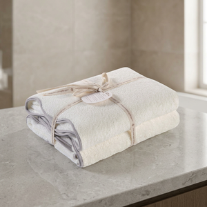 Scallop edge <b>bath</b> towel Piping <b>trim</b> kitchen towel Decorative scallop towel Luxury piping towel set - Product Image 2