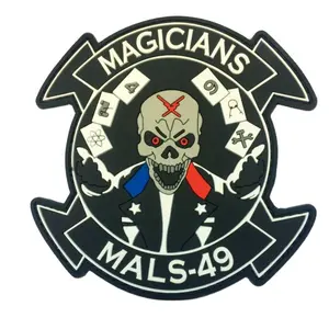 Faça seu próprio design patches táticos barato de borracha macia personalizado do caveira do pvc