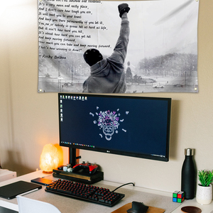 Rocky Balboa Sunshine and Rainbows Quote Drapeau inspirant motivant 3x5Ft avec œillets en laiton brillant Décor extérieur - Product Image 3