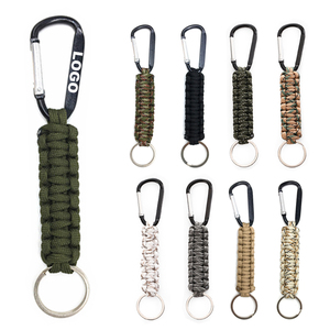 Promotional Braided Short Strap Paracord Lanyard Key Chain Outdoor Survival Mountaineering Buckle Portable Carabiner Keychains