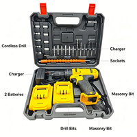 Offre Spéciale : Perceuse Électrique au Lithium Jaune 21V Haute Puissance, Kit Multifonctionnel à Vitesse Variable, Sans Fil avec Batterie