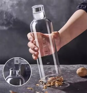 Botella de Agua de Vidrio de Borosilicato con Logotipo Personalizado JM, con Marcador de Tiempo, Transparente, de Color, para Beber - Product Image 3