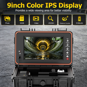 Telecamera <span class=keywords><strong>per</strong></span> Ispezione Tubi con Schermo IPS da 9 Pollici, Autolivellante, Apertura 512Hz, DVR 32GB, Video 1080P, <span class=keywords><strong>Endoscopio</strong></span> <span class=keywords><strong>per</strong></span> Condutture - Product Image 2