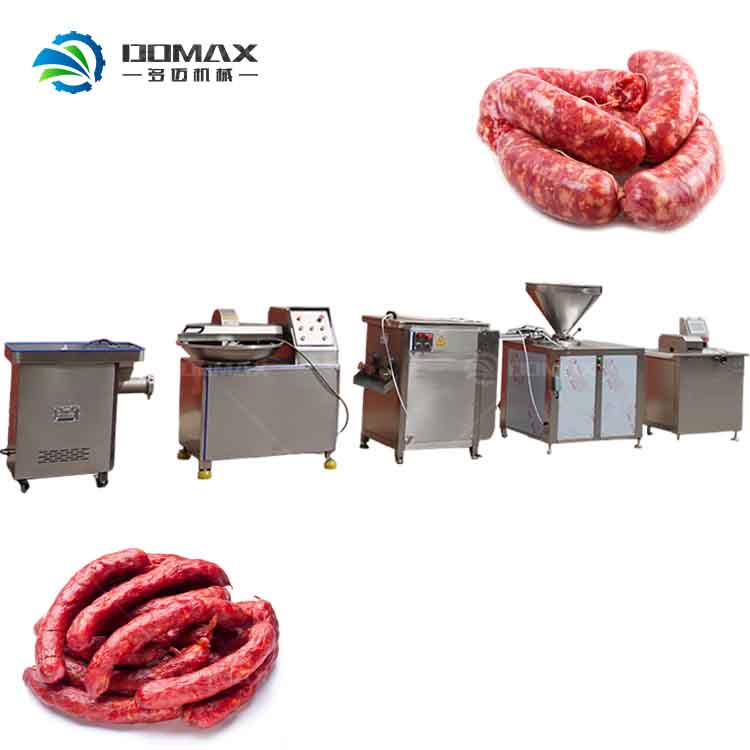 New Condition Beef Sausage Roll Production Line Sausage Production Line with Meat Grinder Stuffer and Smoking Oven