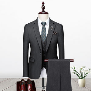 <span class=keywords><strong>Traje</strong></span> de novio de boda de tres piezas a <span class=keywords><strong>cuadros</strong></span> ajustado para hombre Blazer de negocios formal con solapa Casual Veste Homme Disfraz en talla grande - Product Image 2