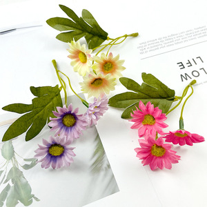 Bouquets de fleurs de marguerites artificielles avec feuilles, 12 cm, pour mariage, décoration de la maison, accessoires de photographie - Product Image 2