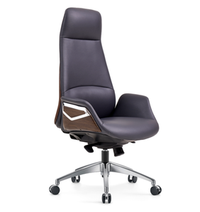 Silla de Oficina Ejecutiva Moderna de Cuero con Respaldo Alto, Altura Ajustable, Elegante, para Oficina en Casa, Hotel, Cómoda, de Acero Inoxidable - Product Image 5