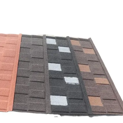 50 años de garantía Tejas de techo de metal recubiertas de piedra Material de techo galvanizado resistente a la intemperie Tejas