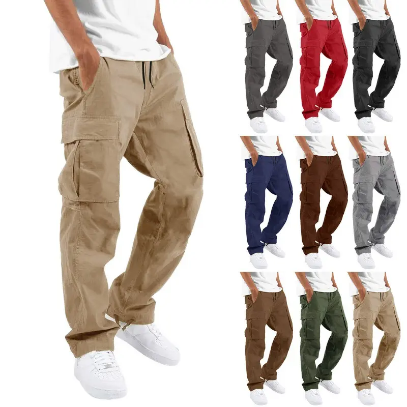 Pantaloni cargo da uomo con tasche laterali pantaloni alla moda da uomo pantaloni casual da uomo S-5XL all'ingrosso pantaloni casual