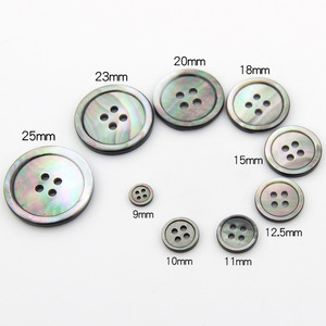 Hot Bán Đồng Bằng Phong Cách Hai Lỗ Vòng Phẳng Trở Lại Tự Nhiên Màu Đen Lau Nút Vỏ Cho Áo Sơ Mi Áo Len - Product Image 4