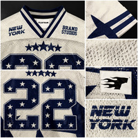 Maillot de football personnalisé pour hommes en maille, motif étoiles et rayures, numéro 22, streetwear, vente en gros