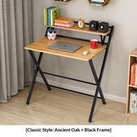 Bureau d'étude pliable en métal au design moderne avec étagère, idéal pour ordinateur portable, chambre d'enfant