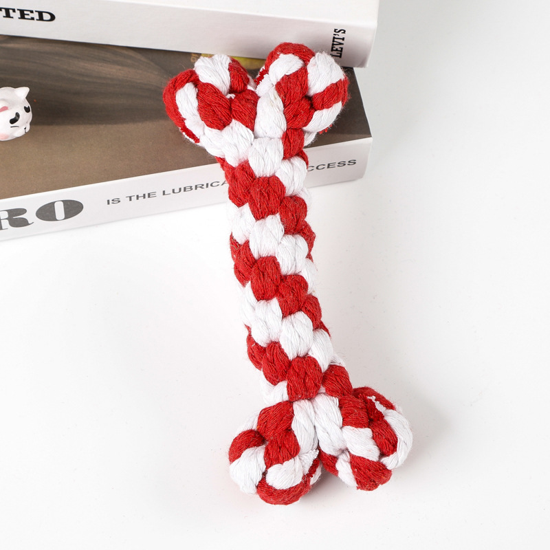 Hueso rojo y blanco de 16 cm, 65 g.